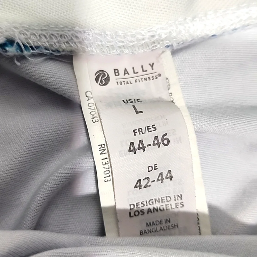 Bally Total Fitness Blue Patterned High Rise Pocket Work Out Leggings. L - Picture 7 of 7